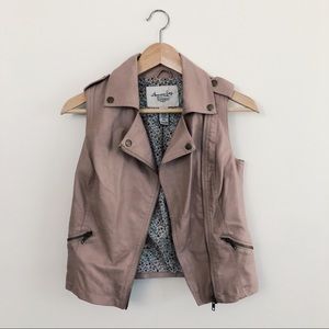 American Rag Moto Style Vegan Leather Vest Pink XS